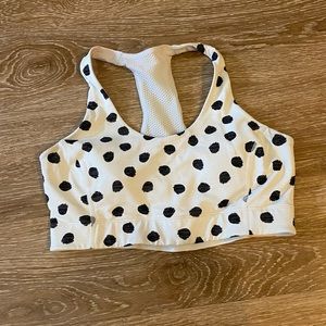 outdoor voices black and white sports bra